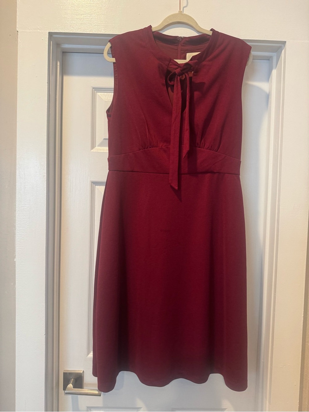 ModCloth Sleeveless Wine Tie-Neck Dress